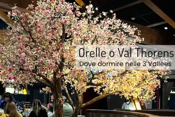 L'albero rosa del bar dell'Hotel Marielle di Val Thorens